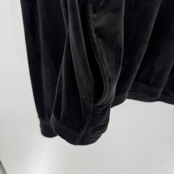 Fila Hoodie Women Black Logo Embroidered Sweatshirt Pullover 1/4 Zip Up Size XL - Picture 8 of 11